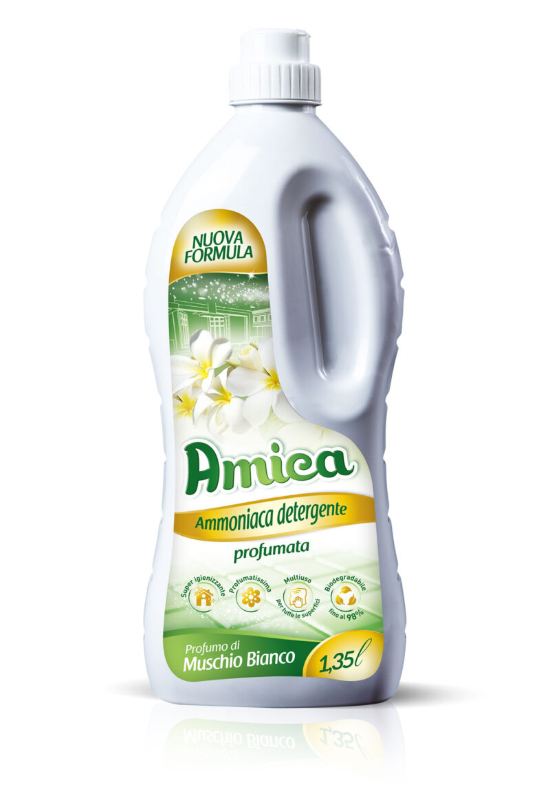 Amica Ammoniaca Profumata Muschio Bianco - Pavimenti e superfici dure - 1,350lt