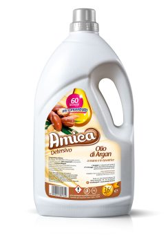 Amica Detersivo bucato Olio di Argan - Bucato a mano e lavatrice - 3,6lt - 60 lavaggi